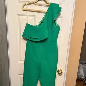 Green One-Shoulder Jumpsuit